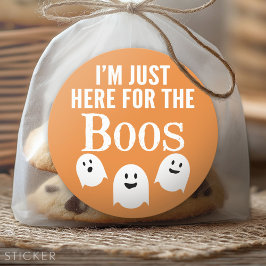 Jag är bara här för Boos - Funny Halloween Party Runt Klistermärke