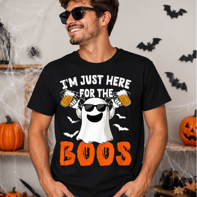 Jag är bara här för Boos Halloween Ghost Beer T Shirt (Skapare uppladdad)