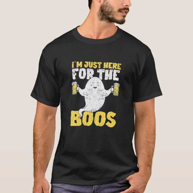 Jag är bara här för Boos Halloween-taloky Ghost T Shirt (Framsida)