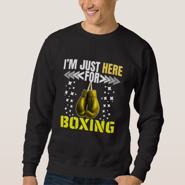 jag är bara här för boxning lång ärmad tröja (Framsida)