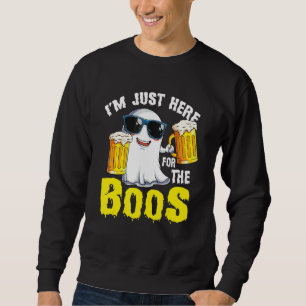Jag Är Bara Här För Bu Halloween Pumpa Spöke Lång Ärmad Tröja