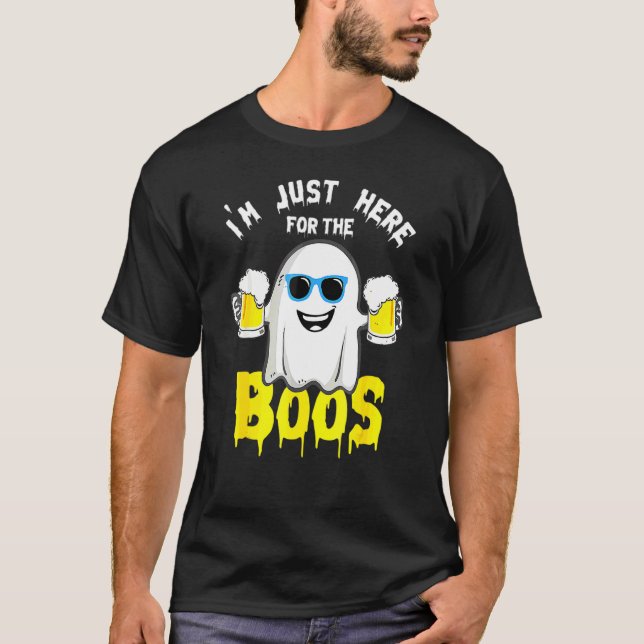 Jag Är Bara Här För Bu  Halloween Pumpa Spöke T Shirt (Framsida)