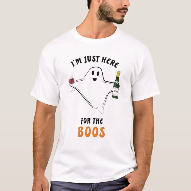 Jag är bara här för burop - Roligt Halloween-spöke T Shirt (Framsida)