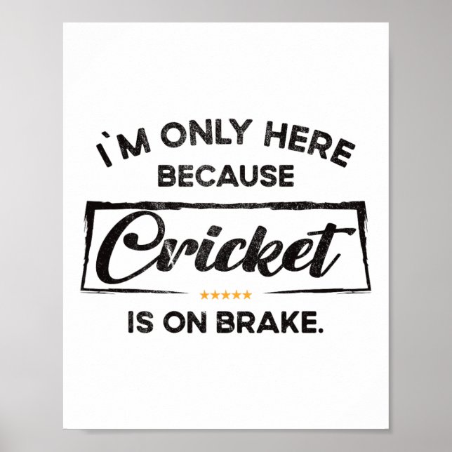 Jag är bara här för Cricket Poster (Framsidan)
