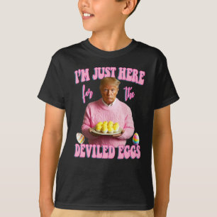 Jag är bara här för de förstörda äggen - Rosa Trum T Shirt