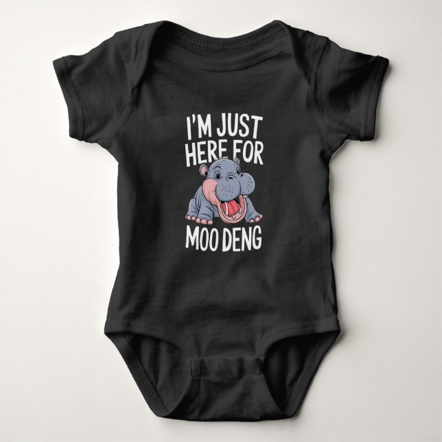 Jag är bara här för den söta lilla flodhästen Moo  T Shirt (Framsida)