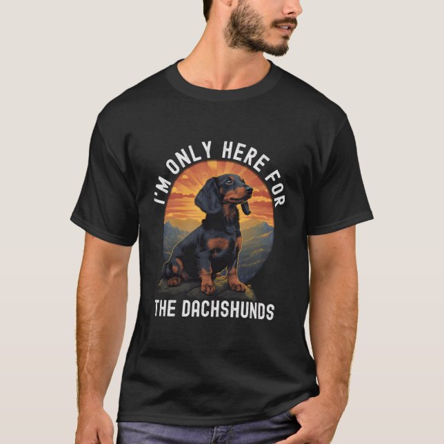 Jag är bara här för Djurälskarn Retro V T Shirt (Framsida)