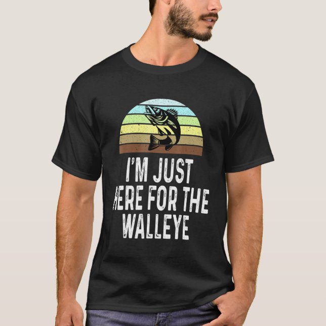 Jag är bara här för gäddfisket Fiskare Fisk T Shirt (Framsida)