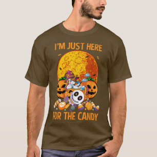 Jag är bara här för godis Halloween Girls Witchy T Shirt