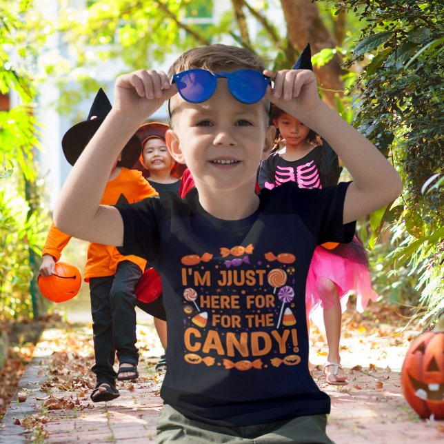 Jag är bara här för godiset! Barn T-Shirt (i'm Just here for for the candy \, cool Halloween Kids t-shirt)