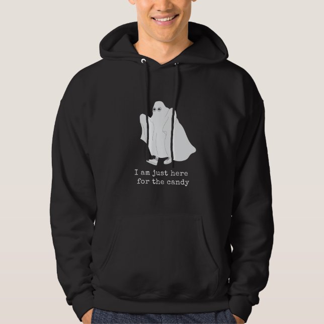 Jag är bara här för godiset hoodie (Framsida)