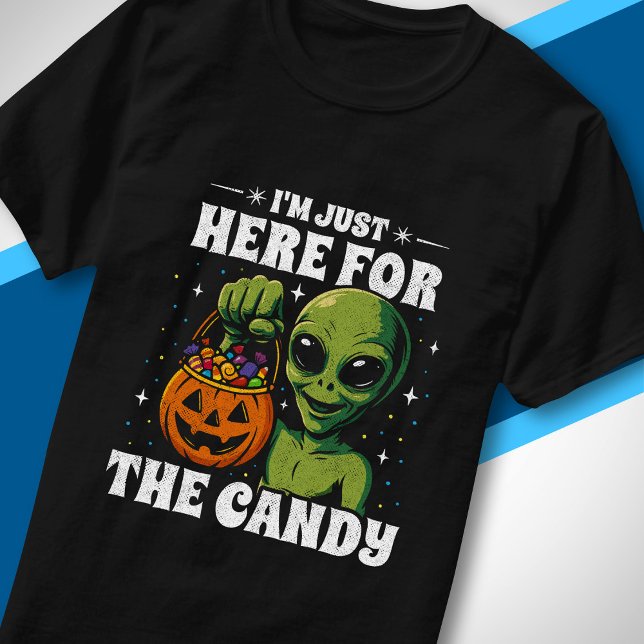 Jag är bara här för godiset Rolig utomjording Hall T Shirt (Skapare uppladdad)