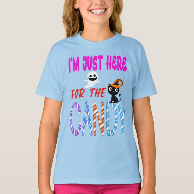 Jag är bara här för godiset. t shirt (Framsida)