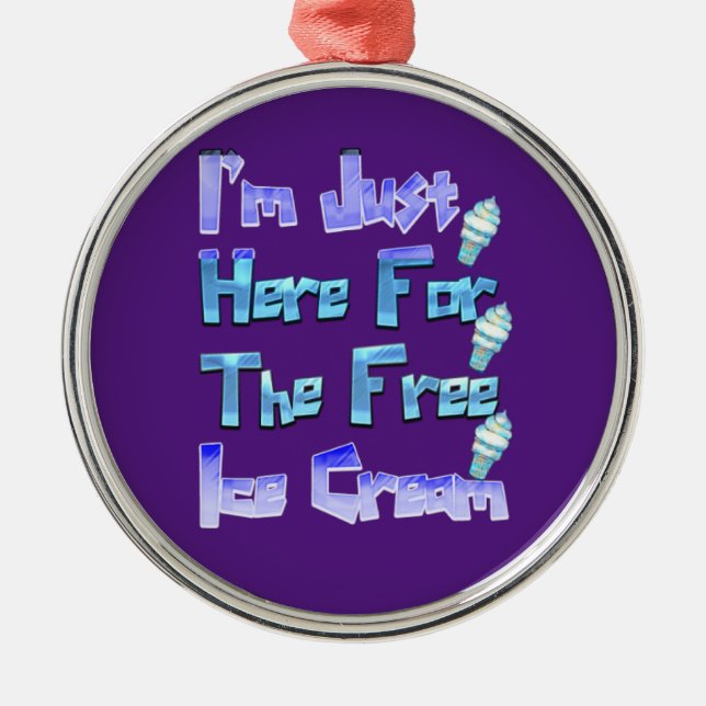 Jag är bara här för gräddan. julgransprydnad metall (Framsidan)