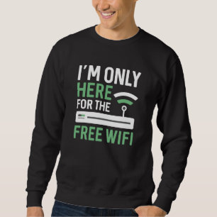 Jag är bara här för gratis WiFi Lång Ärmad Tröja
