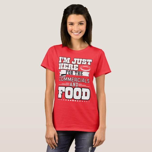 Jag är bara här för handel och mat t shirt (Hel framsida)
