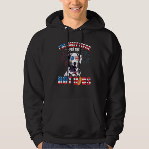 Jag Är Bara Här För Hot Dogs Amerikansk Dalmatiner Hoodie