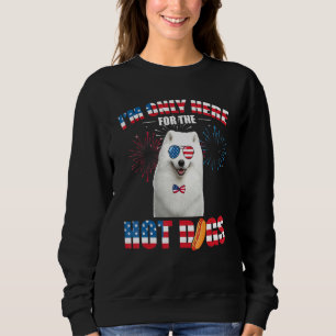 Jag Är Bara Här För Hot Dogs Amerikansk Samojed Ju T Shirt