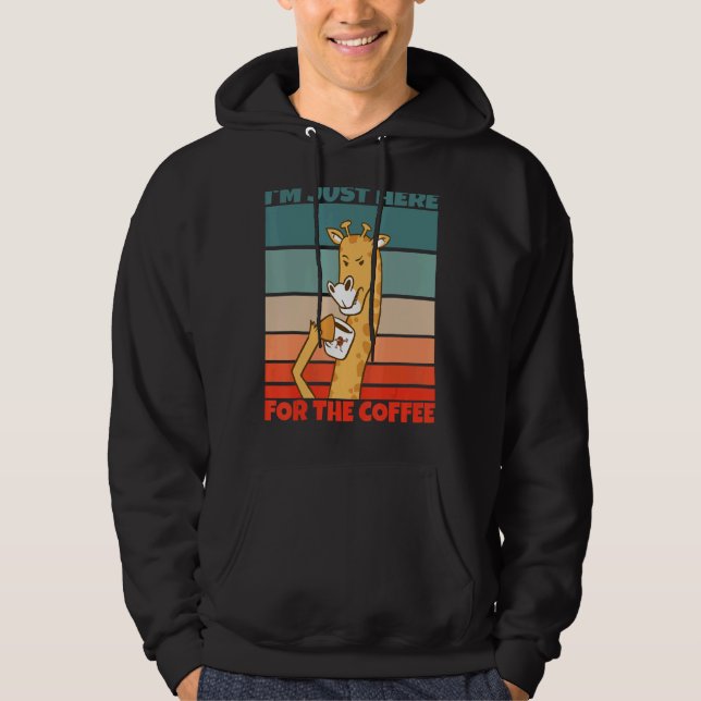 Jag är bara här för kaffe Giraffe Hoodie (Framsida)