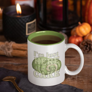 Jag är bara här för kakan, matcha tårta Två-Tonad mugg
