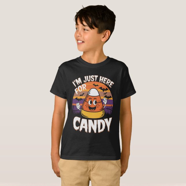 JAG ÄR BARA HÄR FÖR KANDY | Happy halloween T Shirt (Hel framsida)