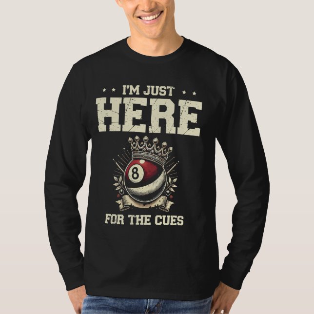Jag är bara här för köerna Biljardkö Pool Snook T Shirt (Framsida)
