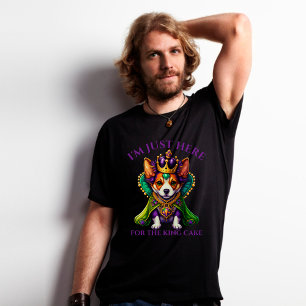 Jag är bara här för Kung-kummeln Hund Mardi Gras T Shirt
