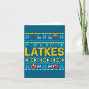 Jag är bara här för latkes roliga Hanukkah-mat L Kort