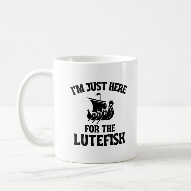 Jag är bara här för Lutefisk Nordic Lutefisk Kaffemugg (Vänster)