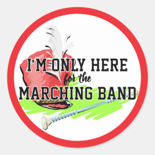 Jag är bara här för Marching Band Red Shako Mace Runt Klistermärke