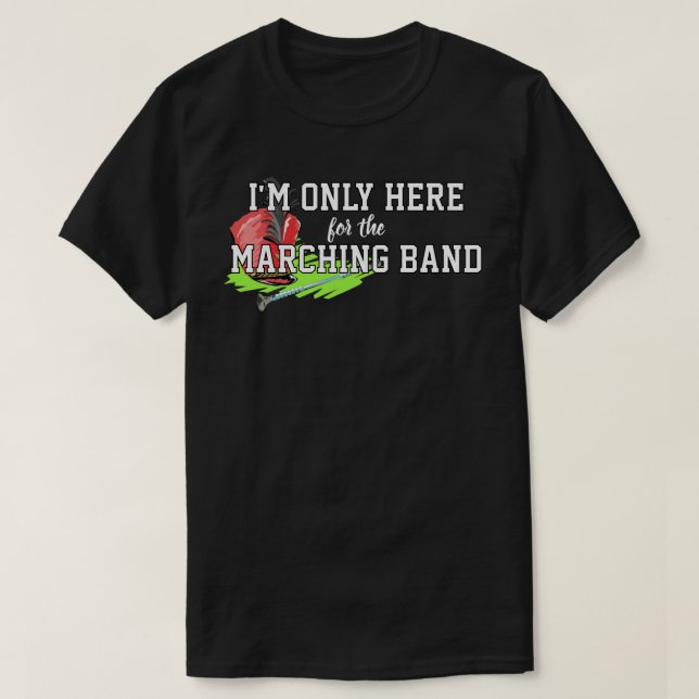 Jag är bara här för Marching Band Red Shako Mace T Shirt (Design framsida)