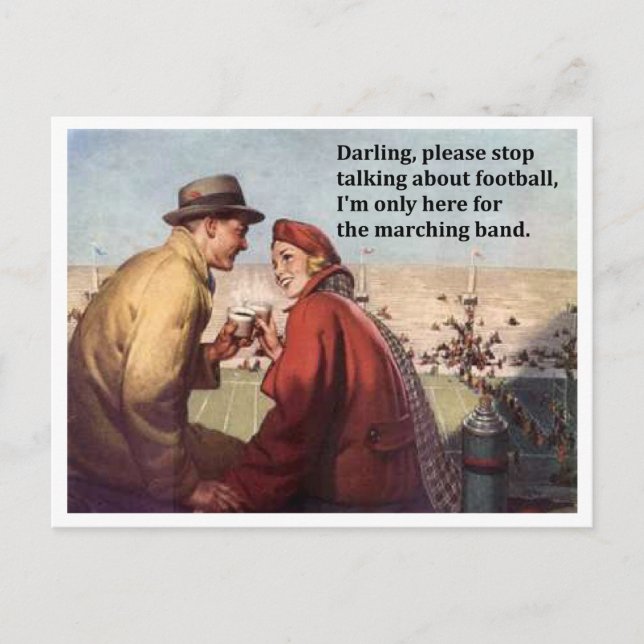 Jag är bara här för matchen med Marching Band Vykort (Framsida)