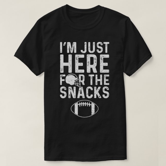 Jag är bara här för matchen med snacks fotboll t shirt (Design framsida)