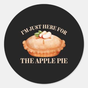 Jag är bara här för mattacket för äpple Paj. Runt Klistermärke
