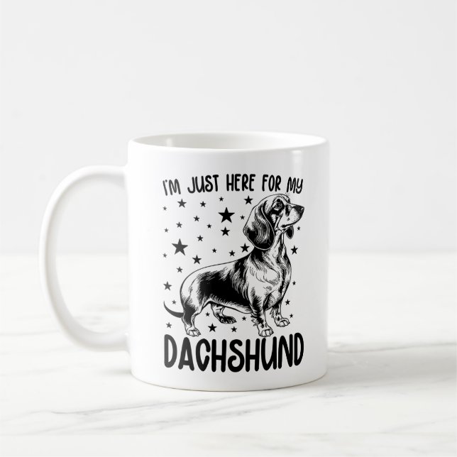 Jag är bara här för min Dachshund Rolig Dachshund  Kaffemugg (Vänster)