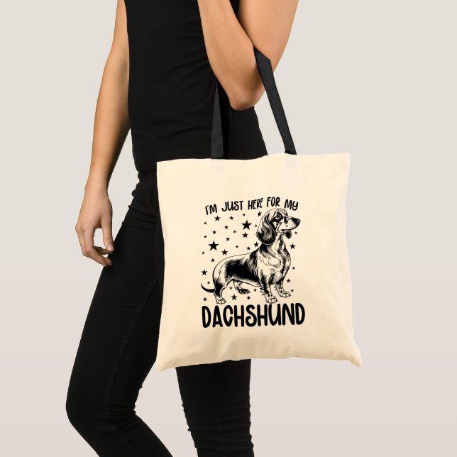 Jag är bara här för min Dachshund Rolig Dachshund  Tygkasse (Framsida (produkt))