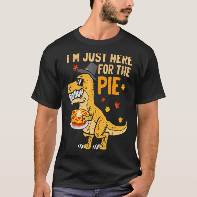 Jag är bara här för Paj Thanksgiving Pumpkin Pi T Shirt (Framsida)