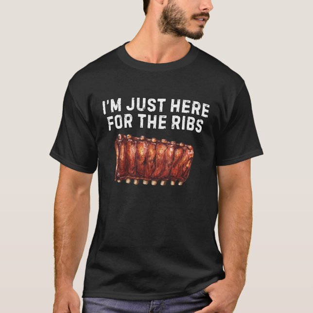 Jag Är Bara Här För Revbens Tröja Rolig BBQ (Framsida)