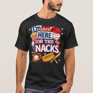 Jag Är Bara Här För Snacks Rolig Baseball T Shirt