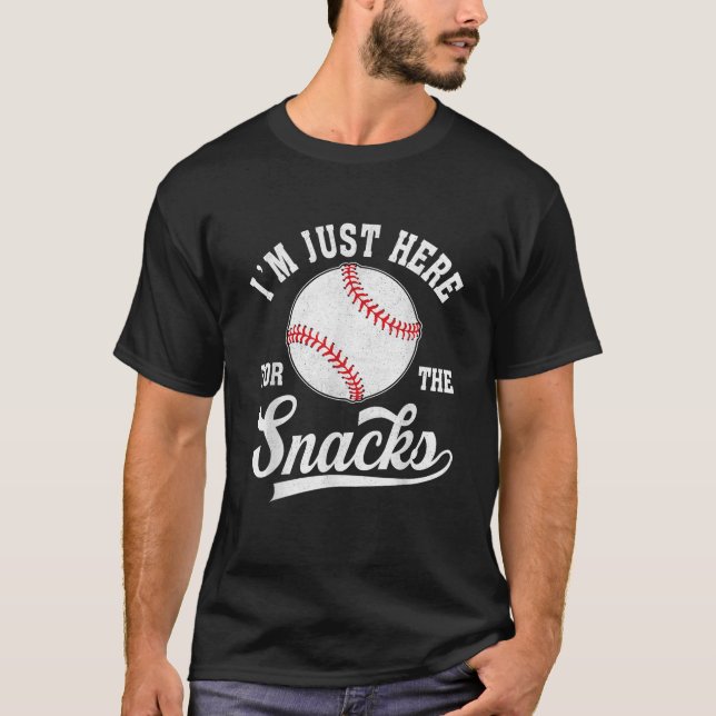 Jag är bara här för snacksen Rolig Fantasy Basebol T Shirt (Framsida)