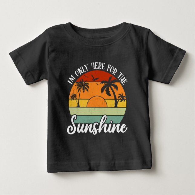 Jag är bara här för solsken, sommarvibes t shirt (Framsida)