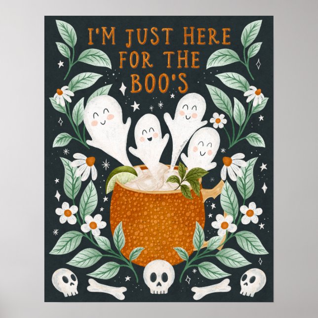 "Jag är bara här för Sprit" - Halloween-utskrift Poster (Framsidan)