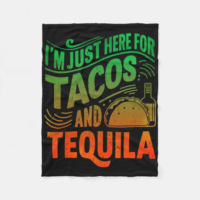 Jag Är Bara Här För Tacos Och Tequila  Fleecefilt (Framsidan)