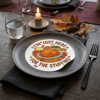 Jag Är Bara Här För Thanksgivingsfyllningen Runt Klistermärke