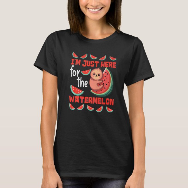 Jag är bara här för vattenmelonen t shirt (Framsida)