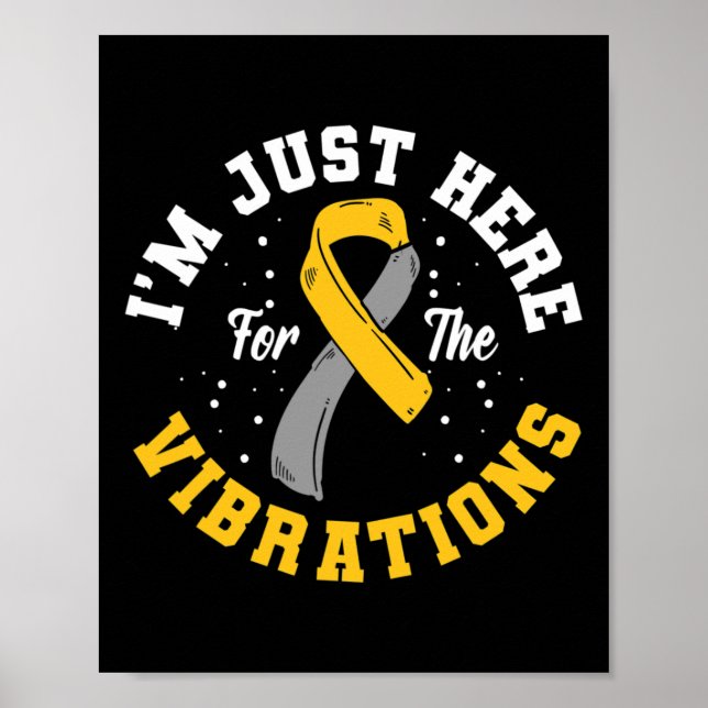 Jag är bara här för vibrationerna asl döv medveten poster (Framsidan)