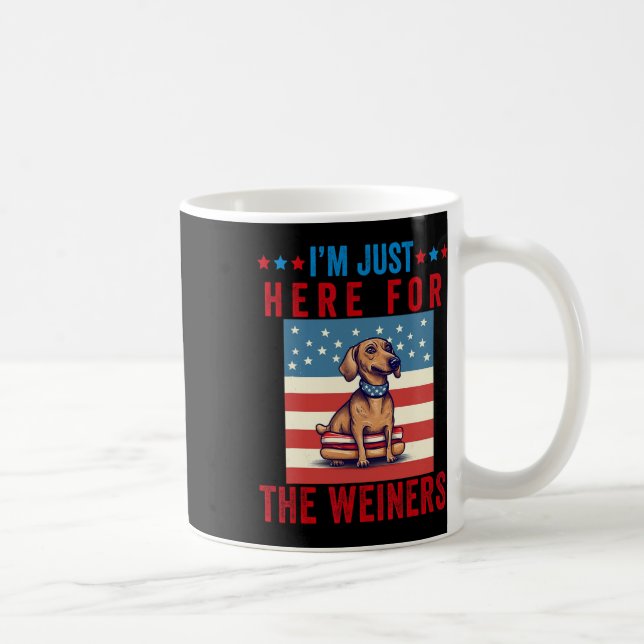 Jag är bara här för Weiners-fjorton Julens Hett Hu Kaffemugg (Höger)