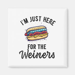 Jag är bara här för Weiners-fjorton Julens Hett Hu Magnet