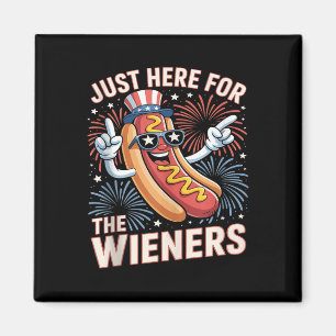 Jag är bara här för Wiener den fjärde juli Magnet