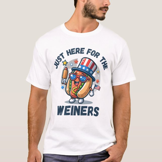 Jag är bara här för Wiener T Shirt (Framsida)